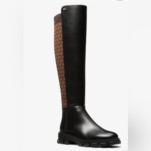 NEW Michael Kors Ridley Logo Stretch Knit Boots – Size 7.5